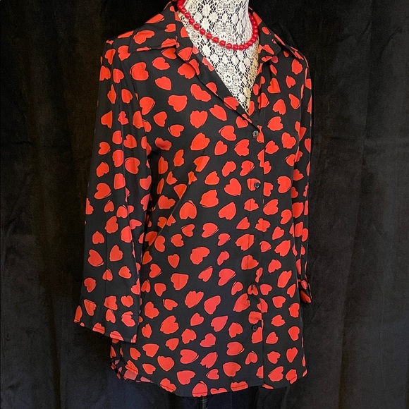Heart ❤️ Print Women's Blouse - Picture 9 of 9